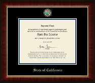 State of California Masterpiece Medallion Certificate Frame in Murano