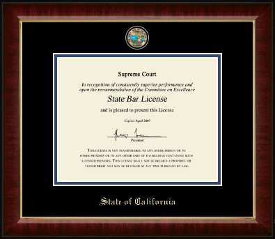 State of California certificate frame - Masterpiece Medallion Certificate Frame in Murano