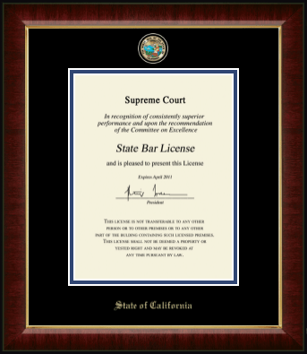 State of California certificate frame - Masterpiece Medallion Certificate Frame in Murano