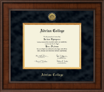 Adrian College Presidential Gold Engraved Diploma Frame in Madison