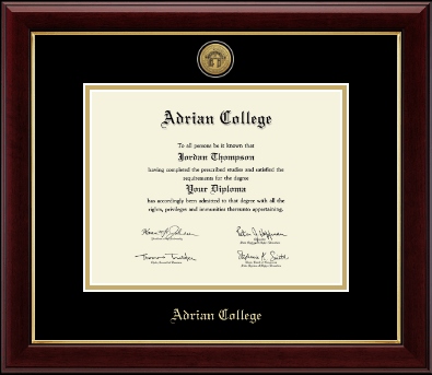 Adrian College diploma frame - Gold Engraved Medallion Diploma Frame in Gallery