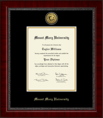 Mount Mary University diploma frame - Gold Engraved Medallion Diploma Frame in Sutton
