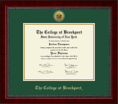 The College at Brockport diploma frame - Gold Engraved Medallion Diploma Frame in Sutton