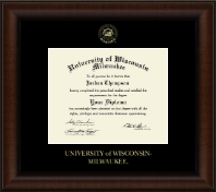 University of Wisconsin-Milwaukee Gold Embossed Diploma Frame in Lenox