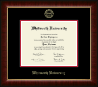 Whitworth University Gold Embossed Diploma Frame in Murano