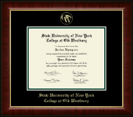 SUNY The College of Old Westbury diploma frame - Gold Embossed Diploma Frame in Murano