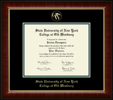 SUNY The College of Old Westbury diploma frame - Gold Embossed Diploma Frame in Murano