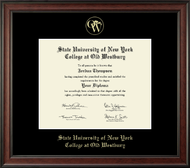 SUNY The College of Old Westbury diploma frame - Gold Embossed Diploma Frame in Studio