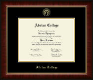 Adrian College Gold Embossed Diploma Frame in Murano