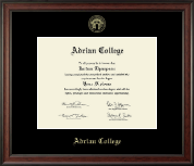 Adrian College diploma frame - Gold Embossed Diploma Frame in Studio