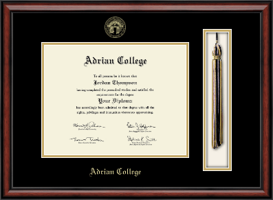 Adrian College diploma frame - Tassel & Cord Diploma Frame in Southport