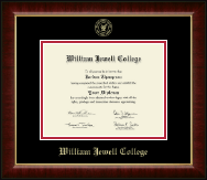 William Jewell College Gold Embossed Diploma Frame in Murano