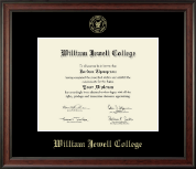 William Jewell College Gold Embossed Diploma Frame in Studio