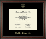 Bradley University Gold Embossed Diploma Frame in Studio