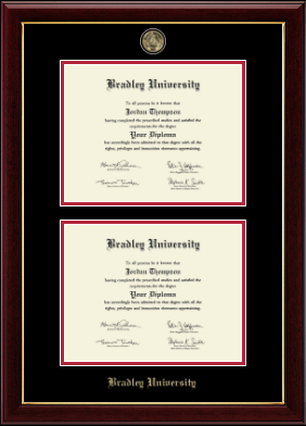 Bradley University diploma frame - Masterpiece Medallion Double Diploma Frame in Gallery