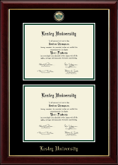 Lesley University Masterpiece Medallion Double Diploma Frame in Gallery