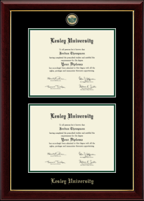 Lesley University diploma frame - Masterpiece Medallion Double Diploma Frame in Gallery
