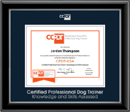Certification Council for Professional Dog Trainers Silver Embossed CPDT-KSA Certificate Frame in Onyx Silver
