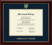 Merrimack College Gold Embossed Diploma Frame in Gallery