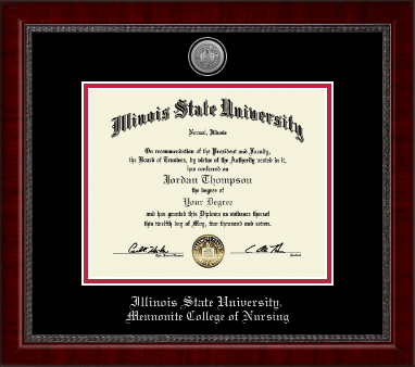 Illinois State University diploma frame - Silver Engraved Medallion Diploma Frame in Sutton