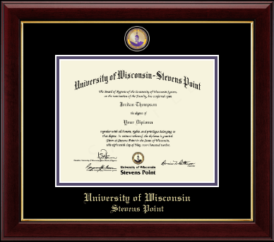 University of Wisconsin Stevens Point diploma frame - Masterpiece Medallion Diploma Frame in Gallery