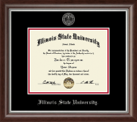 Illinois State University Silver Embossed Diploma Frame in Devonshire