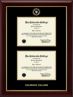 Colorado College diploma frame - Masterpiece Medallion Double Diploma Frame in Gallery