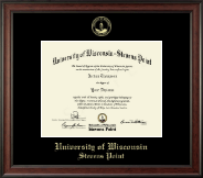 University of Wisconsin Stevens Point Gold Embossed Diploma Frame in Studio