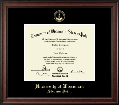 University of Wisconsin Stevens Point diploma frame - Gold Embossed Diploma Frame in Studio