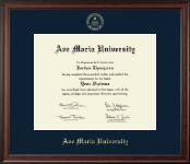 Ave Maria University diploma frame - Gold Embossed Diploma Frame in Studio