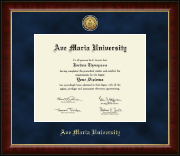 Ave Maria University diploma frame - Gold Engraved Medallion Diploma Frame in Murano