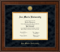 Ave Maria University diploma frame - Presidential Gold Engraved Diploma Frame in Madison