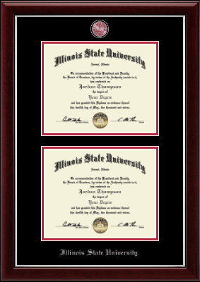 Illinois State University diploma frame - Masterpiece Medallion Double Diploma Frame in Gallery Silver