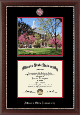 Illinois State University diploma frame - Campus Scene Masterpiece Diploma Frame in Chateau