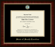 State of South Carolina Masterpiece Medallion Certificate Frame in Murano