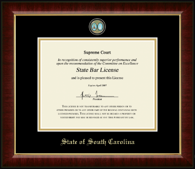 State of South Carolina certificate frame - Masterpiece Medallion Certificate Frame in Murano