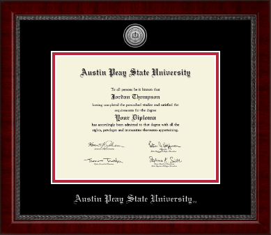 Austin Peay State University diploma frame - Silver Engraved Medallion Diploma Frame in Sutton
