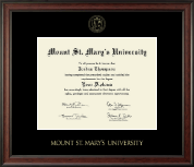 Mount St. Mary's University diploma frame - Gold Embossed Diploma Frame in Studio