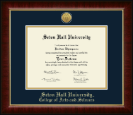 Seton Hall University Gold Engraved Medallion Diploma Frame in Murano