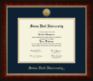 Seton Hall University diploma frame - Gold Engraved Medallion Diploma Frame in Murano