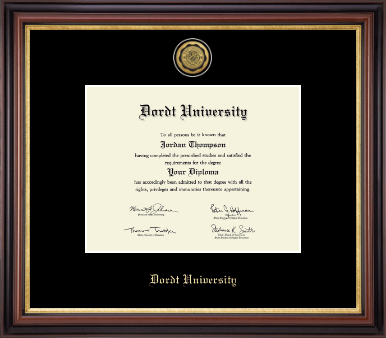 Dordt University diploma frame - Gold Engraved Medallion Diploma Frame in Regency Gold
