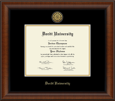 Dordt University diploma frame - Gold Engraved Medallion Diploma Frame in Austin