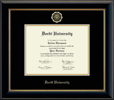 Dordt University diploma frame - Gold Embossed Diploma Frame in Onyx Gold
