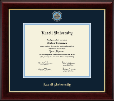 Lasell University diploma frame - Masterpiece Medallion Diploma Frame in Gallery