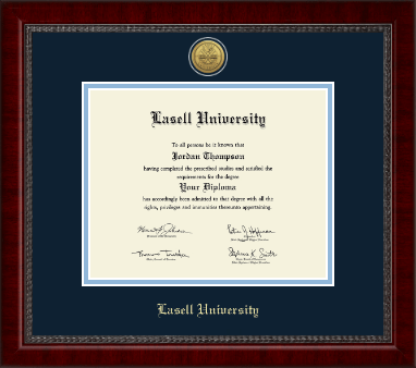 Lasell University diploma frame - Gold Engraved Medallion Diploma Frame in Sutton