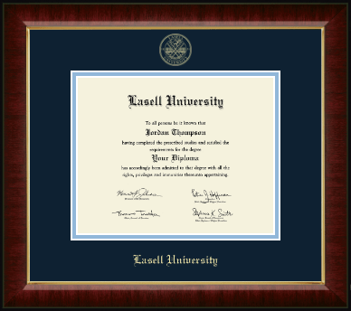 Lasell University diploma frame - Gold Embossed Diploma Frame in Murano