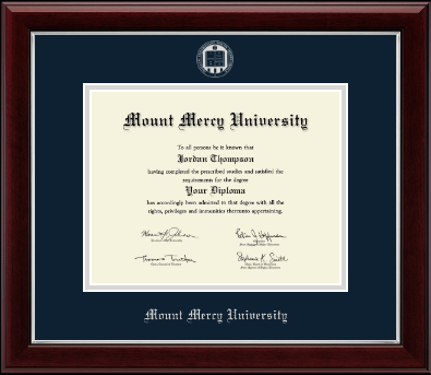 Mount Mercy University diploma frame - Silver Embossed Diploma Frame in Gallery Silver