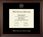 Olivet Nazarene University diploma frame - Gold Embossed Diploma Frame in Studio