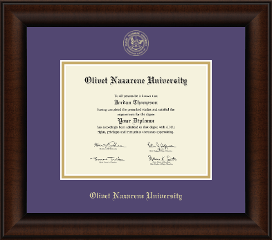 Olivet Nazarene University diploma frame - Gold Embossed Diploma Frame in Lenox