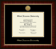 Olivet Nazarene University Gold Engraved Medallion Diploma Frame in Murano